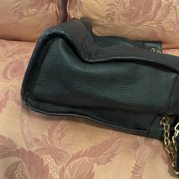Authentic Tory Burch Britten Slouch Pebbled Leather Black Shoulder Bag Purse - Picture 7 of 16